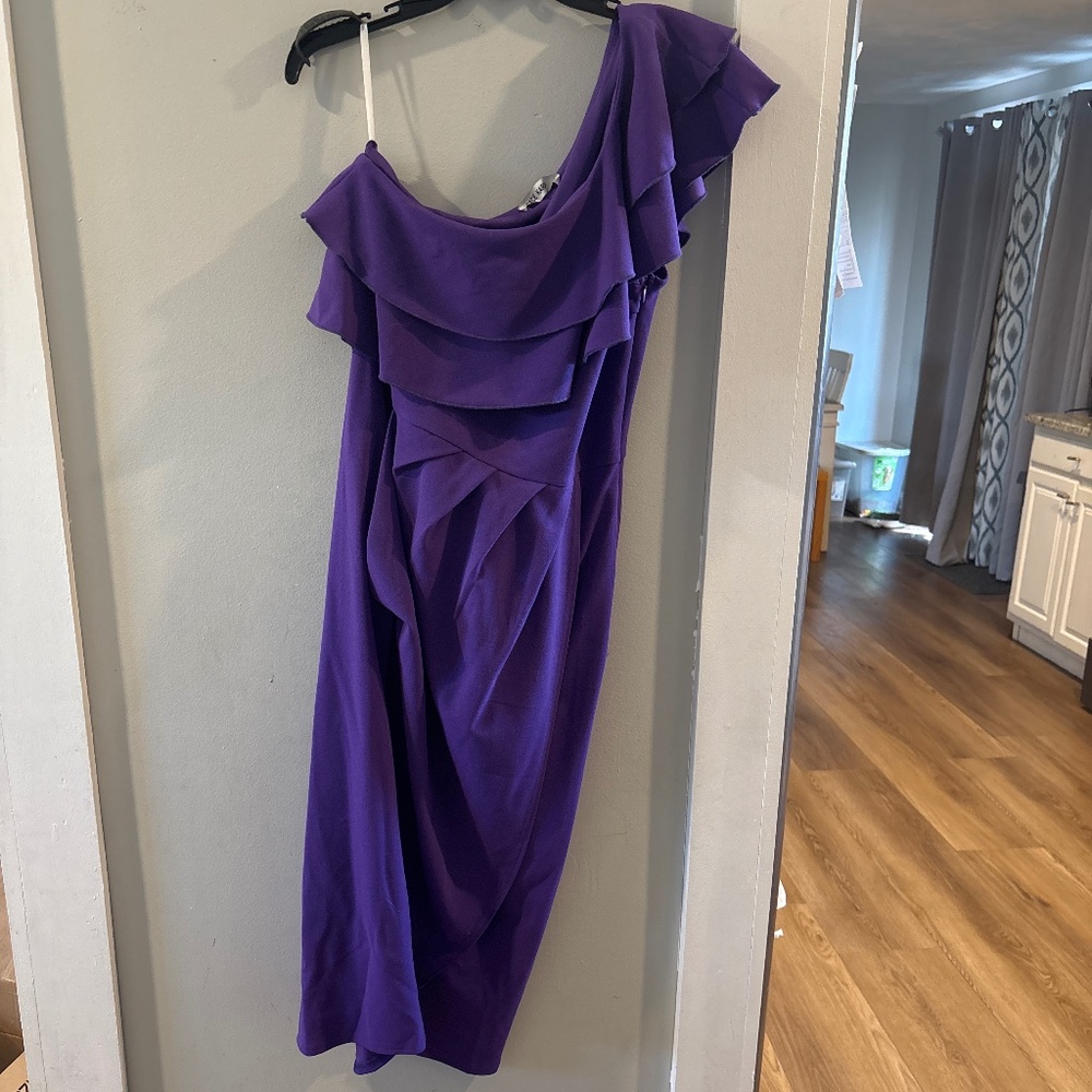 Purple wedding guest dress